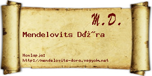 Mendelovits Dóra névjegykártya